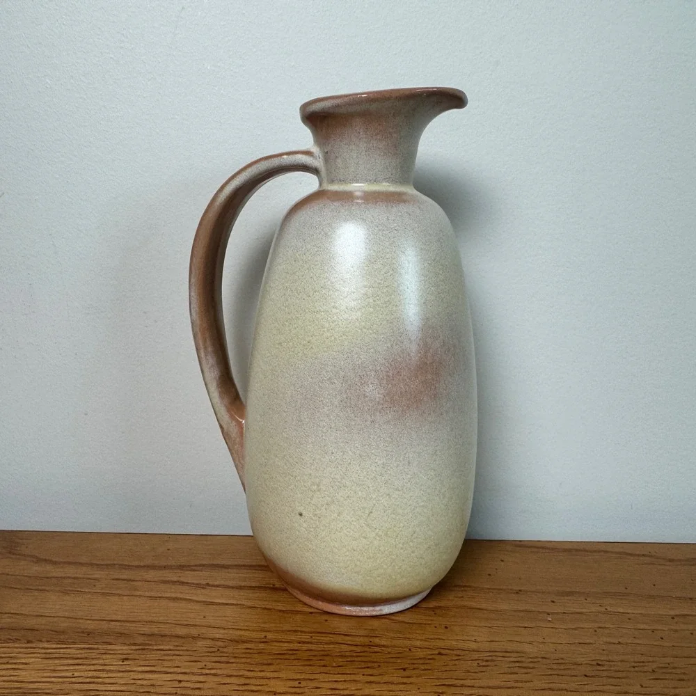 Vintage‎ Frankoma Pottery Pitcher 835 Beige Brown Glaze Ceramic Jug
